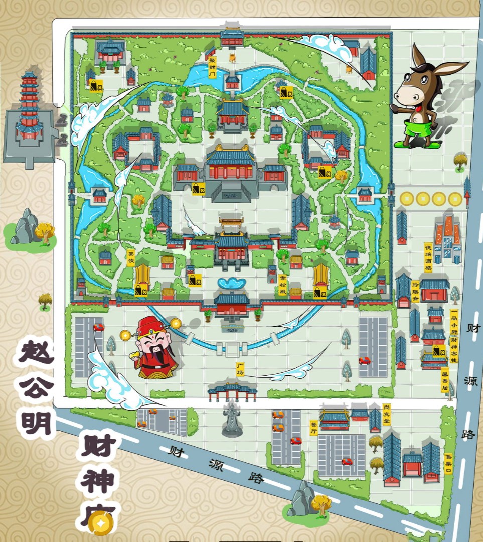 陇县寺庙类手绘地图